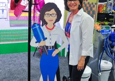 Dosatron's Lela Kelly with her own cardboard cutout!