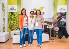 Marianna Para of Dow visiting Aranza Martinez and Berta Diaz of Ceickor.