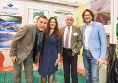 A small party; Jose Gongora (Agripolyane), Veronica Cortes (Svensson), Andre Martin (Geopolyane) and Boy de Nijs of HortiDaily.