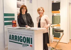 Valeria Delfine and Patrizia Giuliani of Italian textile manufacturer Arrigoni.