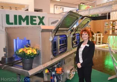 Gertie Rongen of Limex in front of their bucket washer