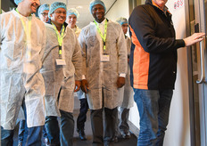 All wrapped up and ready to go. The group was split into 6 smaller groups to tour around the gigantic packing facility.