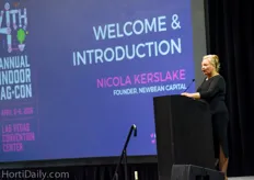 Newbean Capital's Nicola Kerslake, founder of the Indoor Ag-Con, welcomed the conference participants at their largest event ever. During her opening she underlined the growth of North America's vibrant CEA Industry; much capital is invested in this upcoming industry, and the Indoor Ag-Con has become a leading knowledge platform to support this growth.