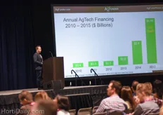 Mike Betts, Director of Investments at AgFunder gave some insight in how to raise capital for an indoor farming operation. As you can see, the financing in agriculture technology has seen a significant increase over the past two years.