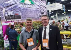 Grower Pete Overgaag of Hollandia Produce together with Peter Stuyt of the Total Energy Goup.