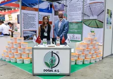 Sezin Tezcan and Mehmet Yula promoting the shading agents of Turkish manufacturer Dogal.
