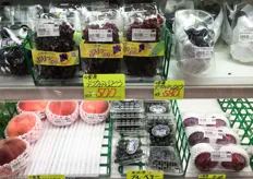 Berries, Cherries and Grapes; plenty to pick at a local Japanese grocer in Kyoto.