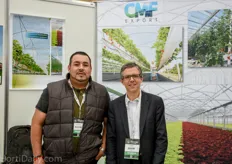 Guillermo Godinez and Renaud Josse of French greenhouse manufacturer CMF.