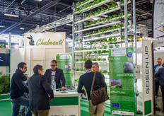 Vertical farming system at the booth of Green Up.