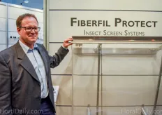 Thomas Wörmer of TGU with the new FiberFil Protect Insect Screen System that protects insect netting from damage of the rack and pinion.