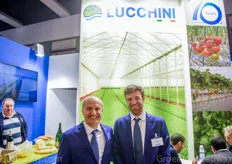 Cesare Ghizzi and Mateo Lucchini at the booth of Idromeccanica Lucchini.