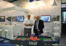 Kees van Dam, Koat, with a customer and a machine - but please don't bite the tomatoes 'cause they're not suited for consumption