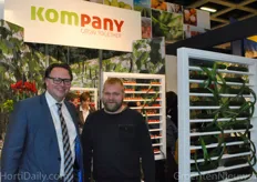 Arnoud van Stralen, Kompany, with grower Ties Verbaarschot who recently built a new greenhouse with diffuse glass