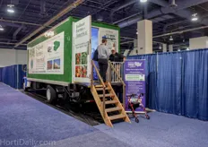 The container farm of Las Vegas-based Indoor Farms of America only had to drive a few miles to the convention center.