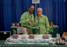 Sam Ahilan and Barbara Langford of FibreDust. The company introduces a new coir based, organic rooting substrate for microgreens.