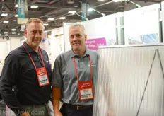 ​ Nick and Denny of Evonik promoting the new diffused acrylite drip resist material. RosaFlora is one of the first to install this on a large scale.