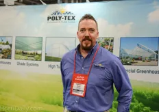 Erik Johnson with Poly-Tex greenhouse and display systems.
