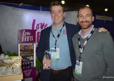 George Shropshire and Chris Horrell with Love Beets. George proudly shows the finalist innovation award for the company's marinated on-the-go snacking beets.