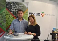 Ruud van Bommel & Dorota Zawadazka, Visser Plant Innovators, meeting up with soft fruit growers and partners in the industry on the exhibition.