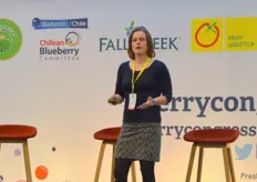 Cindy van Rijswick from Rabobank during her presentation called 'The Big Picture-Key Trends for the Berry Trade'.