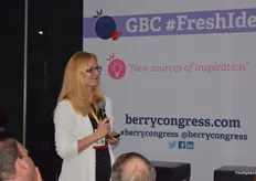 Agnieszka Orzel from Niwa Berry Consulting during her presentation; Raspberries-Is Black the New Pink?