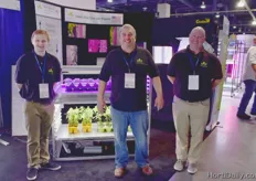 Gavin Golle, Michal Cardenas and Jason Green with GrowFilm. Their GrowFilm puts a 'blanket' around plants.