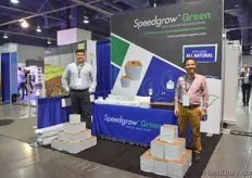 Ivan Izzo & Joe Farinacci of BFG Supply, offering their stone wool product Speedgrow, created with all natural binder.