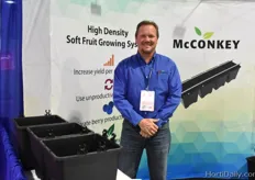 Rob Leuer with McConkey, offering a high density growing system for outdoor blueberry production and other soft fruit crops