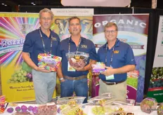 John Zaninovich, Chance Kirk and Justin Gonzalez proudly show Razzle Dazzle and Family Reserve Grapes from VBZ & Sons, Inc.