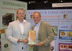 RJ Hassler and his father Rick Hassler won an award in the category Best New Food Safety Solution with the Food Freshness Card. The card keeps produce fresh longer and cuts spoilage in half. Just put it in your refrigerator.