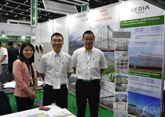 Nguyen Thi Thanh, Kazuhide Hama & Fancong Meng with the Japanese greenhouse supplier Sedia System.