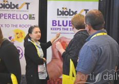Veronica Cervantes with Biobest Canada explaining on Asperello & Bluestim