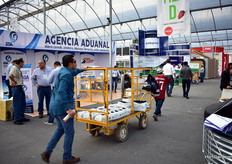 The exhibition is open, but; the materials for the booth are still on their way!