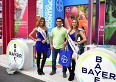 Carlos Ponce Macias of Bayer with their models.