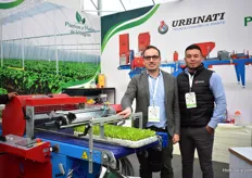 Andrea Bochini of Urbinatii and Juan Manuel Solorsano of Plasticos Mallos de Villageras, the distributor of the Urbinati machines. The seeder and the seeder line belongs to Urbinati's most sold products in Mexico.