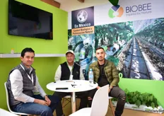 Emilio Flores, Jorge Salgado and Migueel Fonseca of Biobee exhibiting at the Israeli pavillion.