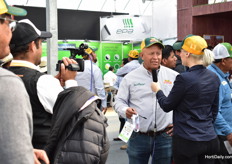 Exhibitors being interviewed by local broadcasts.