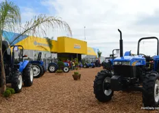 New Holland was well represented with a big booth outside.