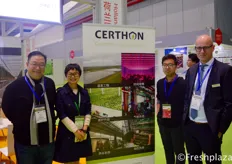 From left to right, Simon Lin, Wang Wenjing, Wang Chengda and Richard van der Sande from Certhon. Certhon designs and builds modern greenhouses for the greenhouse horticulture sector.