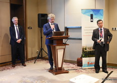 Agricultural Counsellor for China and Mongolia Veterinary & Phytosanitary Affairs of the Embassy of the Kingdom of the Netherlands, Henk Stigter opening the Dutch Embassy evening held on the first day of the show. He is proud of the number of Dutch companies attending the show; 26 on the Holland Pavilion and in total over 30 at the show.