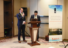 Robbert in 't Veld  of Visser from the Netherlands and Mr. Wang of Visser's representative office in China telling about the establishment of their new office, which will be ready in about 2 months. "With this office, we can offer a better custumer service." More on the establishment later in FloralDaily.