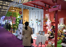 The booth of JD.com, one of China’s biggest online retailers. They will soon start to sell flowers online, which is quite a big thing.