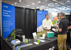 Bill Miller with Li-Cor, showing their sensors & monitoring systems for better control over the greenhouse