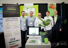 Hani Gnhomeshi (Unity Root), Thierry Koch (2Grow) and the team at the Aqua4D booth. Together they can help saving water and proving insights on how that betters the crop production.