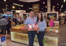 Chris Veillon and Melissa Moore from Pure Flavor promote the Red Royals. A sweet tomato, which will be in the stores in 2-4 weeks.
