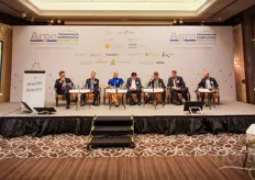 The International Greenhouse Complexes Russia and CIS countries took place in Moscow on December 4th and 5th 2019. The first day opened with a plenary session an discussion on the developments in the greenhouse industry. TV host Yuriy Bogdanov, Aleksey Shemetov, Oksana Fedoseeva with Vostock Capital and founder of Stavropol Flavour,, Dmitriy Lashin (Lipetskagro), Alexey Sitnikov (Association Greenhouses of Russia) Andrey Razin (Eco Culture), Guriy Shilov, Greenhouse.