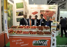 Group photo at the Cora Seeds stand. Left Maurizio Bacchi, Angelo Crucitti, Enrico Tarabusi, Alessandro Bacchi and Enrico Rappuoli.