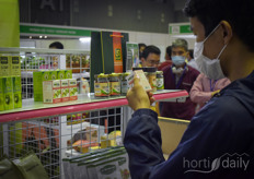 Checking out the products! 