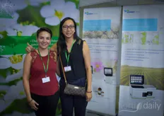 Audrey Paulus & Hazel Lim with Sysmex. The company offers scientific solutions like policy analysers to check the DNA of plants in an early stage, something that can benefit breeders and growers.