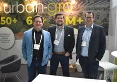 Bradley Nattrass (CEO), Lucas Targos, and Reinier Donkersloot with urban-gro, which is expanding into Europe
